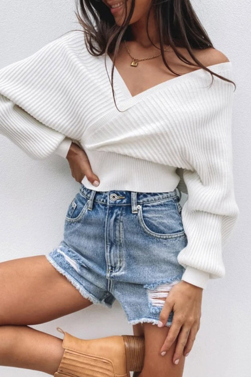 V-Neck Wrap Sweater