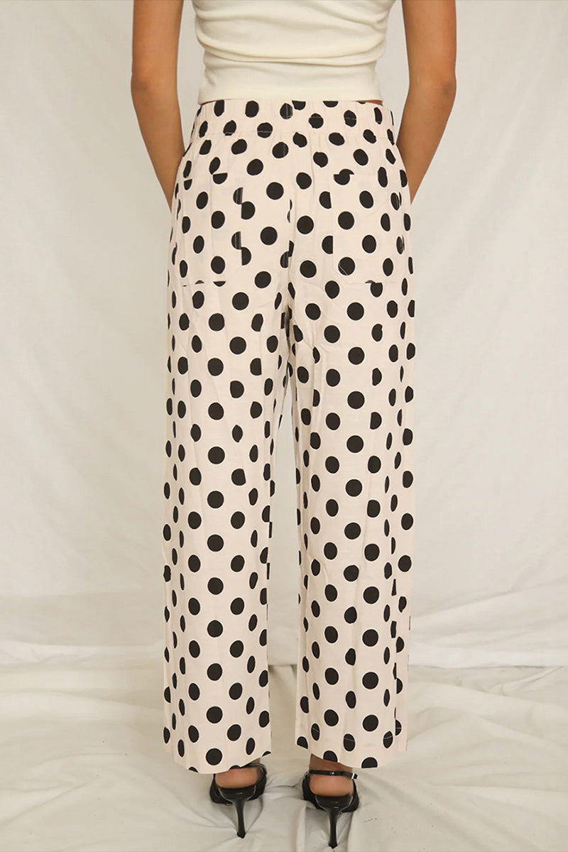 Polka Dot High-Waisted Pants
