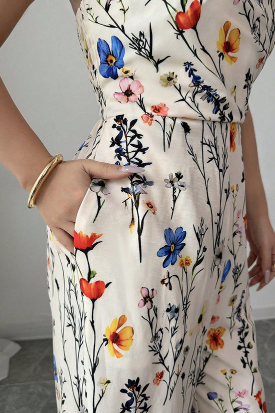 Floral Sleeveless Jumpsuit