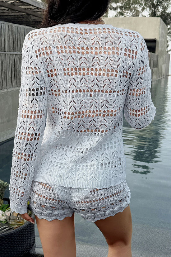 Crochet Open-Front Cardigan