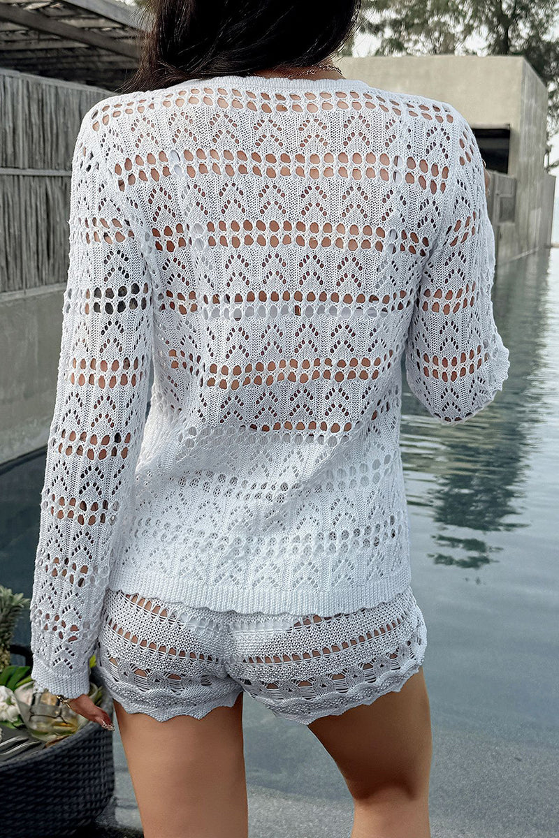 Crochet Open-Front Cardigan