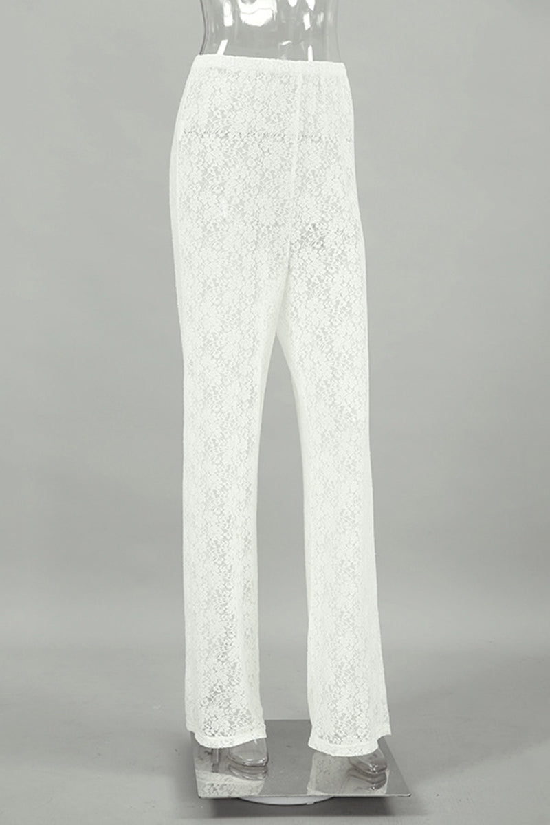 Lace Pattern Casual Pants