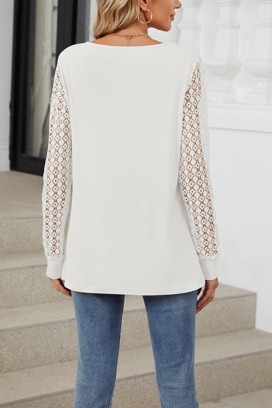 Elegant Lace Sleeve Blouse