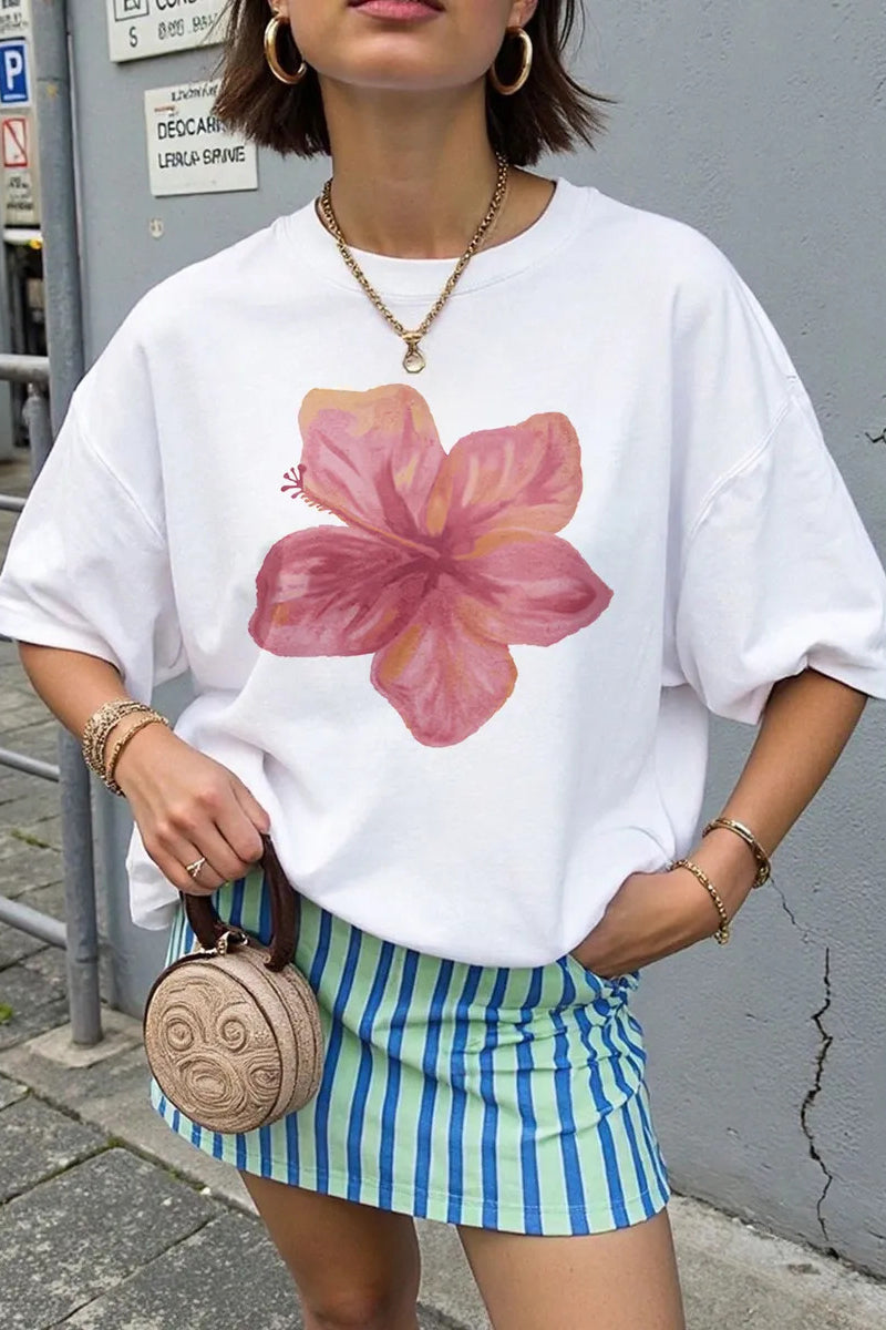 Floral Graphic Casual T-Shirt
