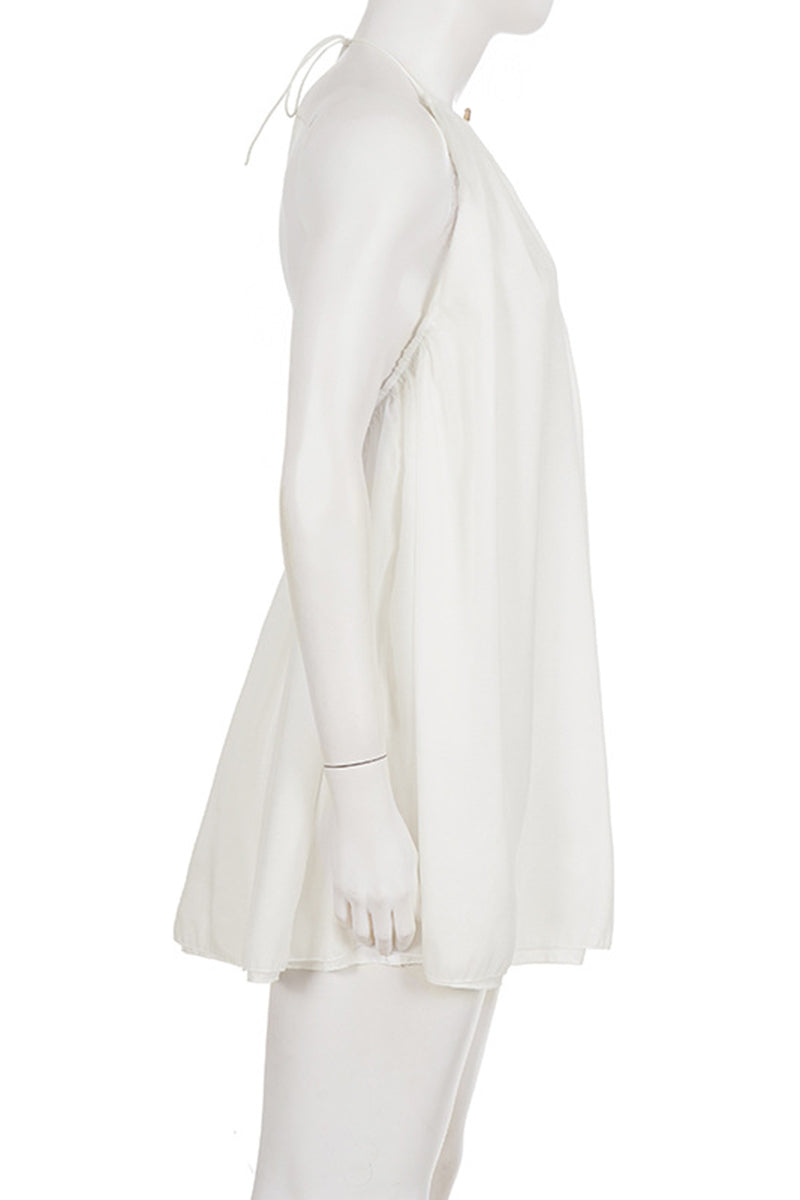 Halter Neck Casual Dress with Embellishment