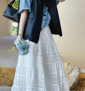 Elegant Lace Midi Skirt