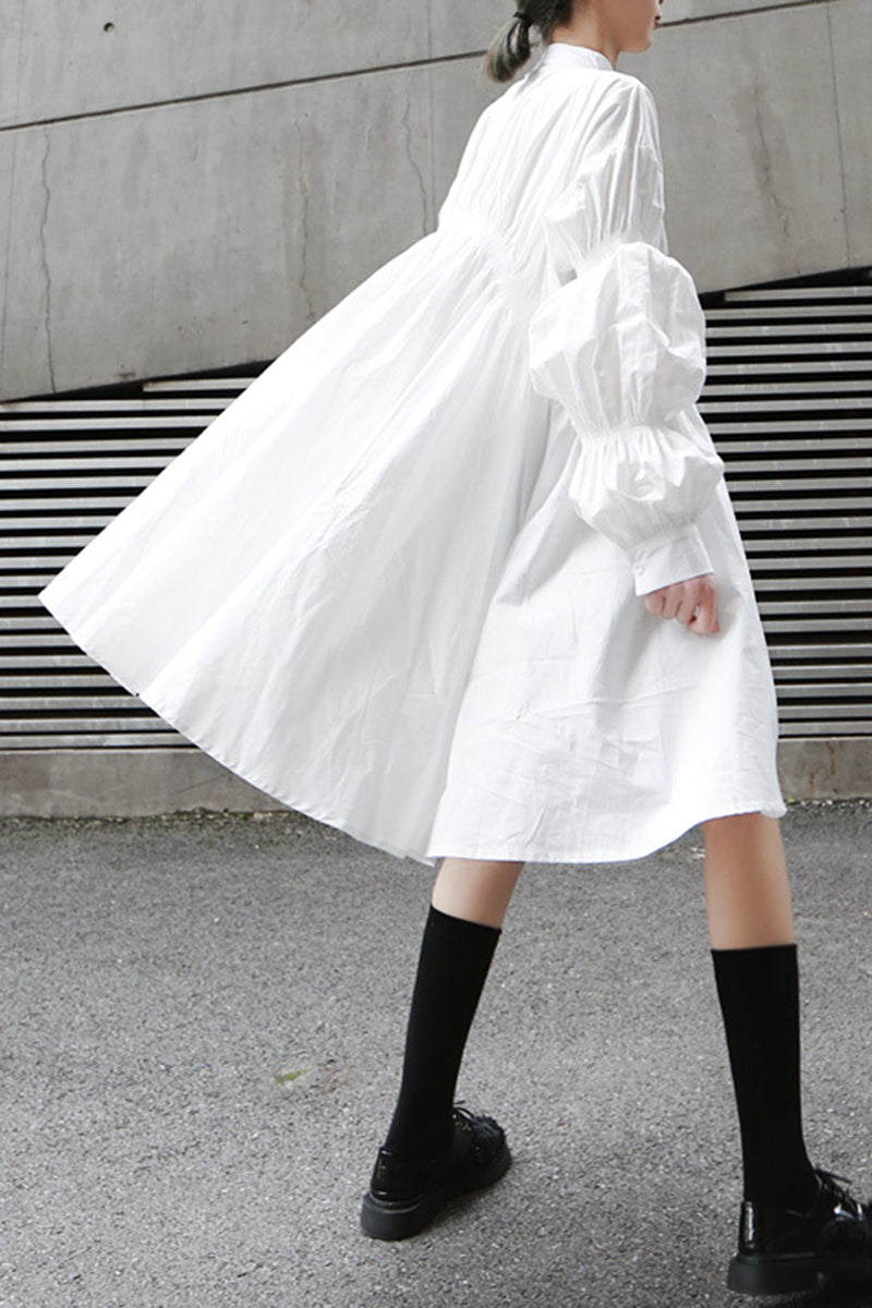 Ruched Long Sleeve Casual Dress