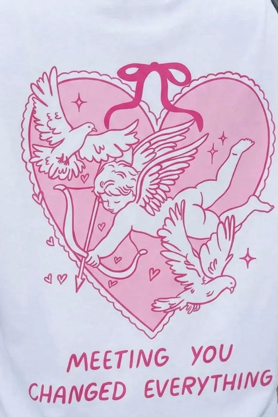 Heart Graphic Angel Print T-Shirt