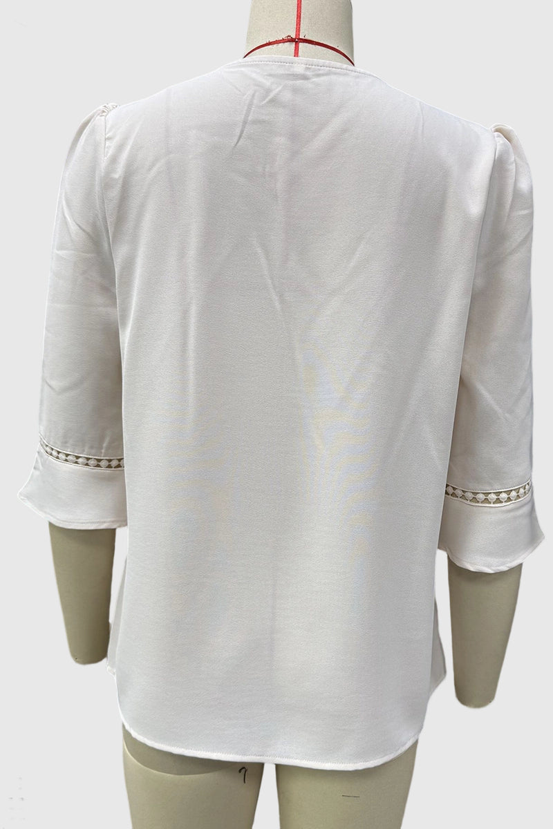 Elegant V-Neck Blouse with Sleeve Detail