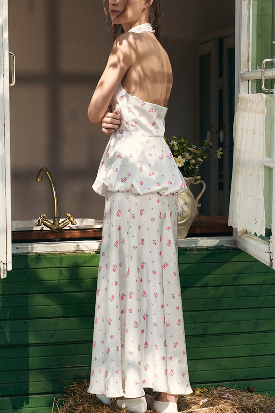 Floral Peplum Skirt Set