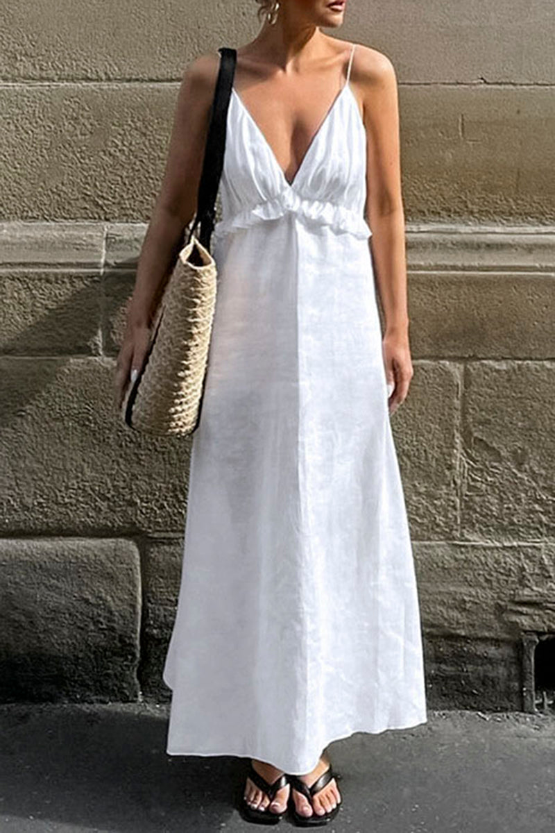 Sleeveless V-Neck Maxi Dress