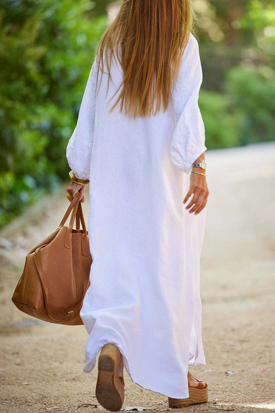 Button-Down Long Sleeve Casual Dress