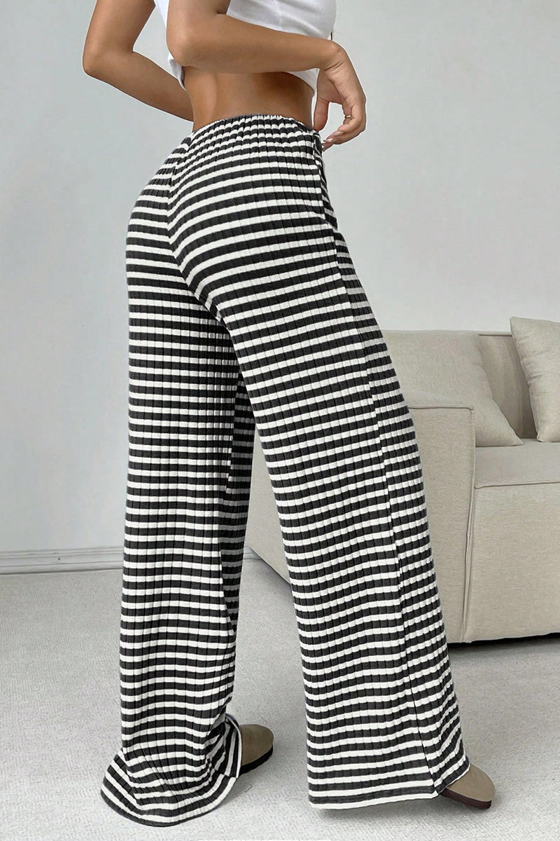 Checkered Drawstring Casual Pants