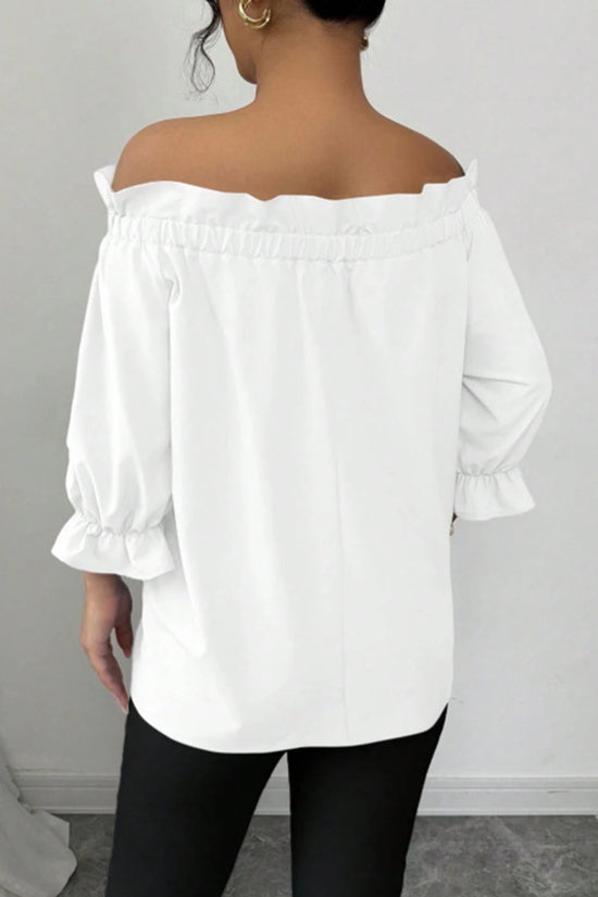 Elegant Bow Accent Ruffle Blouse