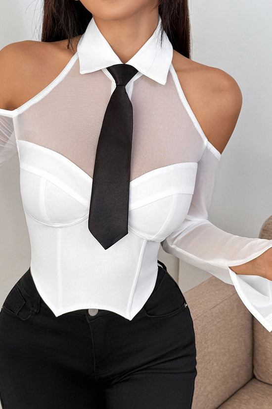Chic Cold Shoulder Ruffle T-Shirt