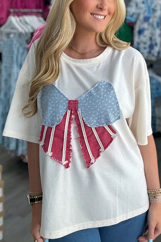 Patriotic Bow Graphic T-Shirt