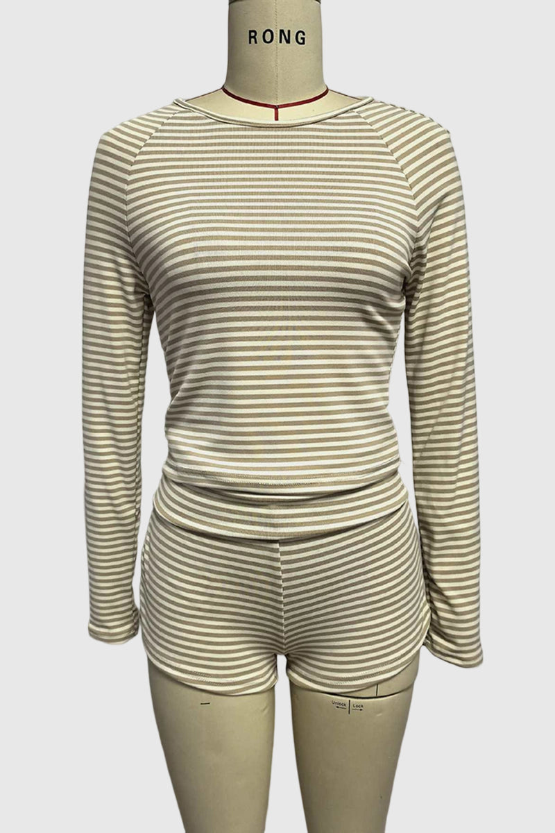 Striped Long Sleeve and Short Set