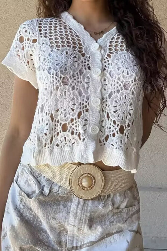 Crochet Button-Up Top
