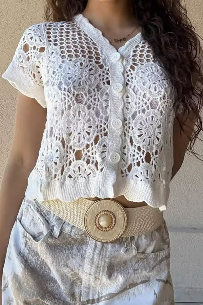 Crochet Button-Up Top