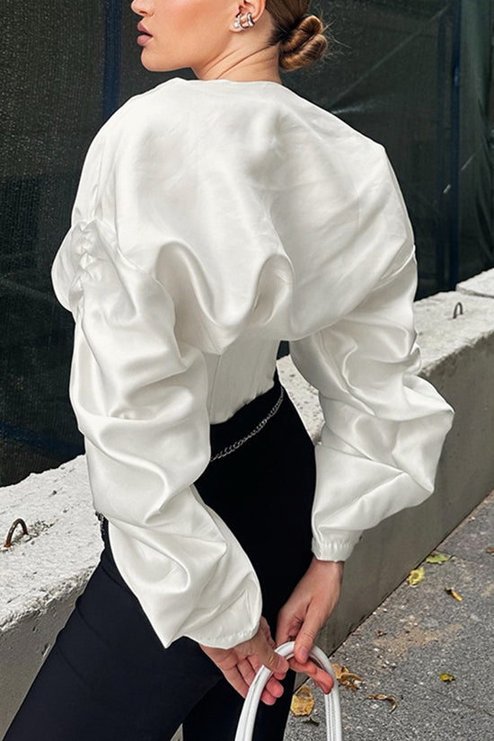 Voluminous Sleeve Corset Blouse