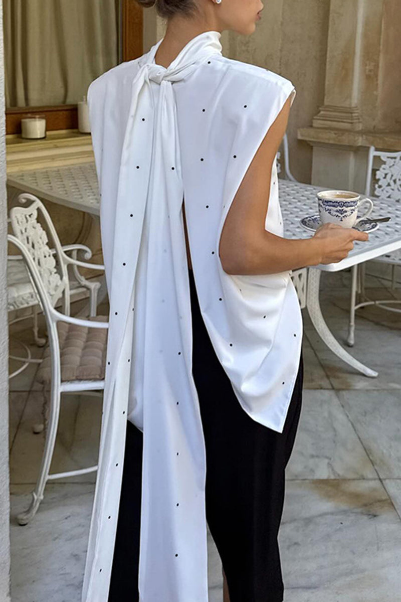Elegant High-Neck Sleeveless Top