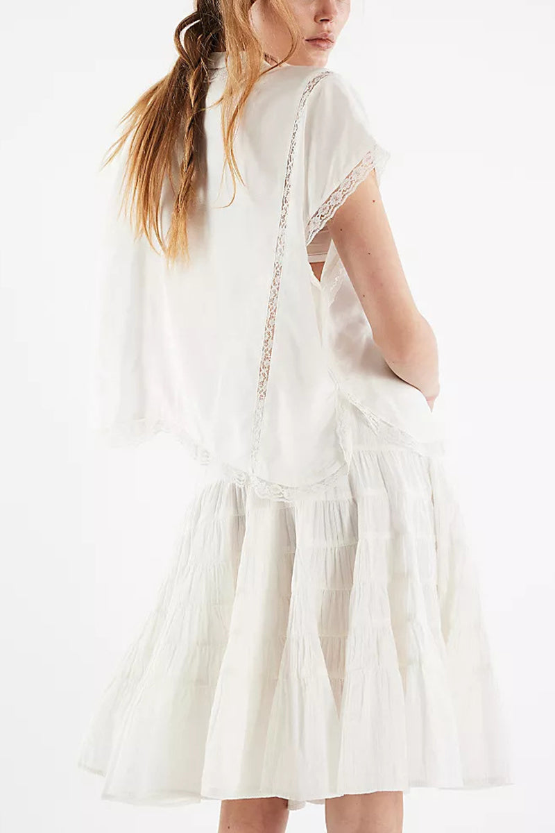 Ruffled Layered Midi Skirt