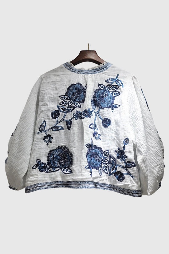 Floral Open-Front Jacket