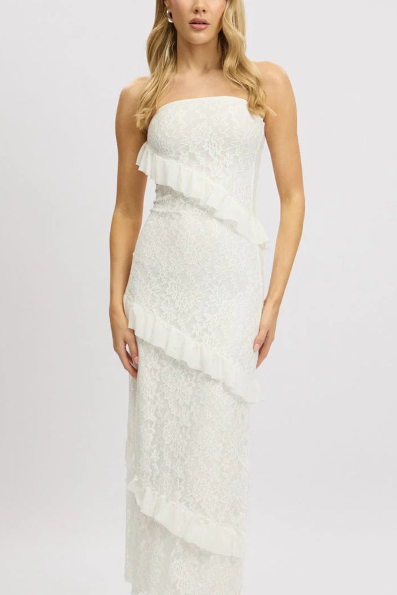 Strapless Layered Bodycon Casual Dress