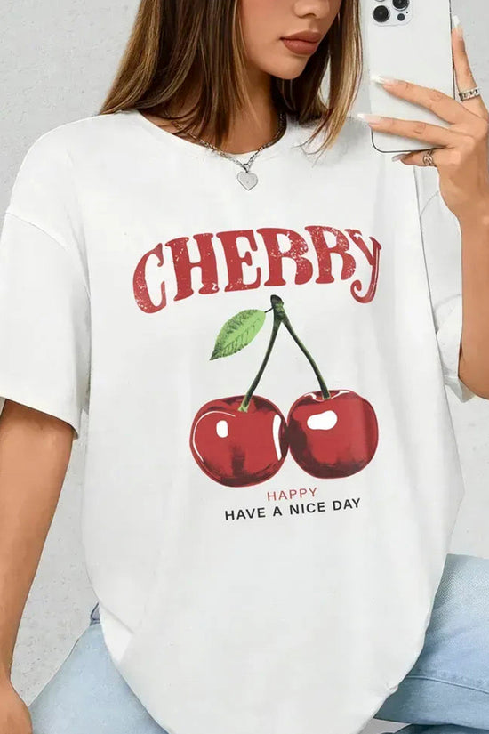 Graphic Print Cherry T-Shirt