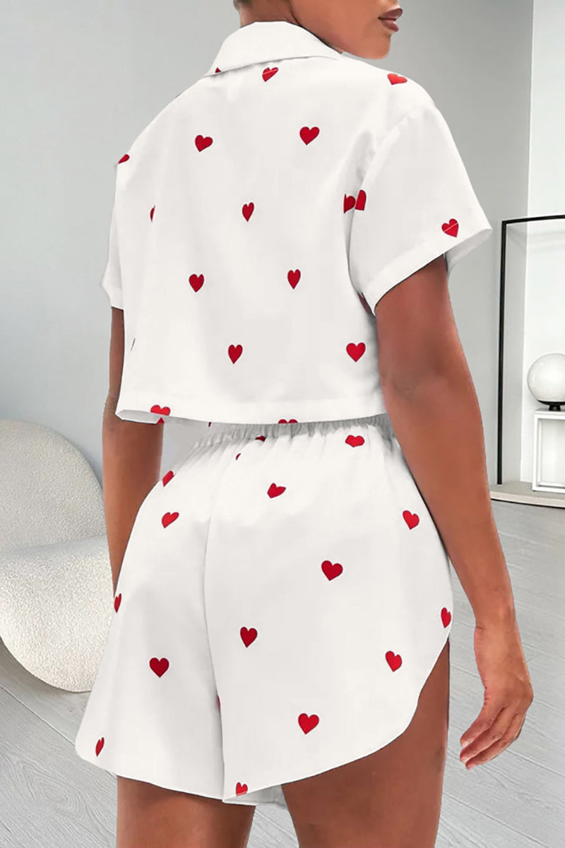 Heart Print Pajama Set