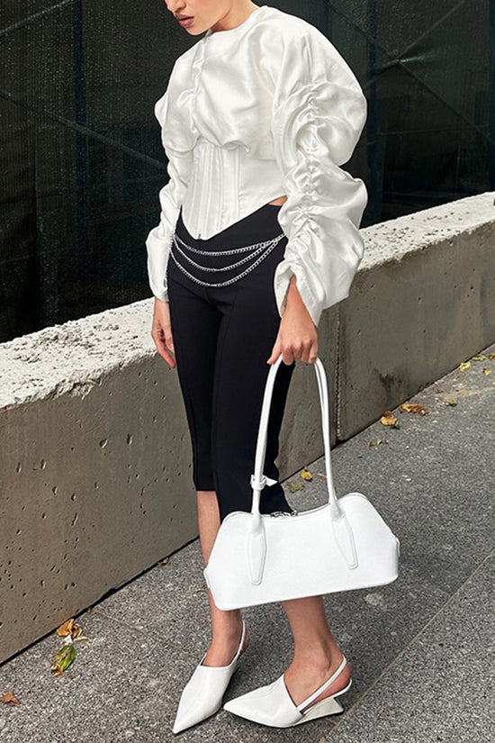 Puff Sleeve Corset Shirt