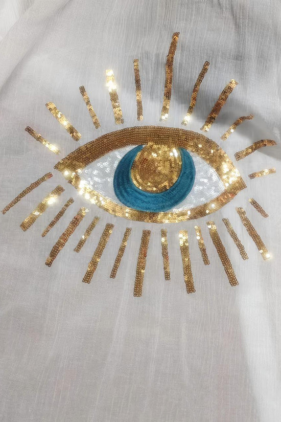 Eye Embellished Casual Blouse