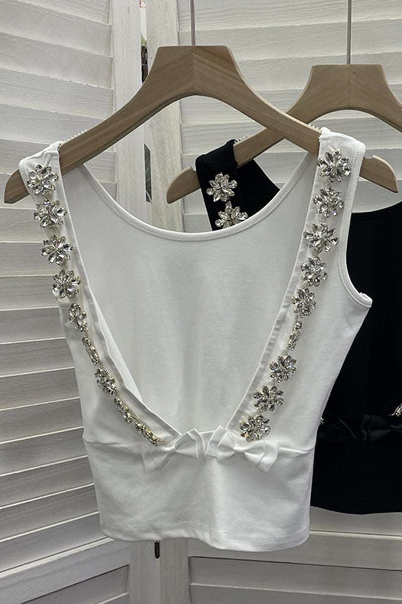 Floral Embellished Sleeveless Tank Top