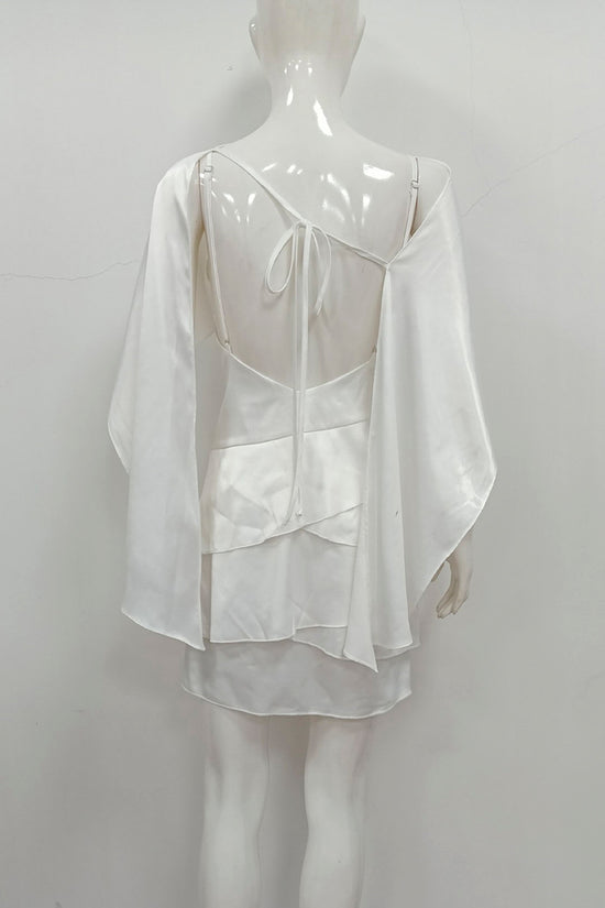Elegant Layered Cape Mini Dress