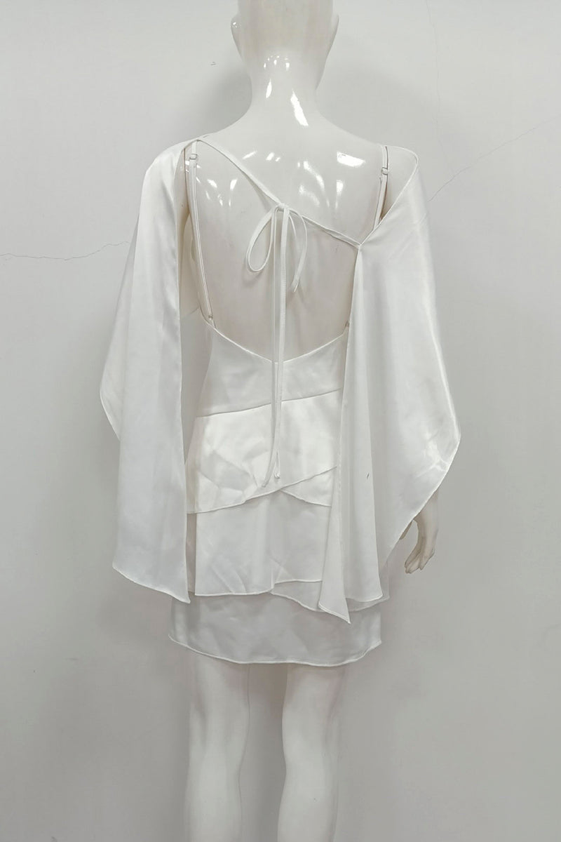 Elegant Layered Cape Mini Dress