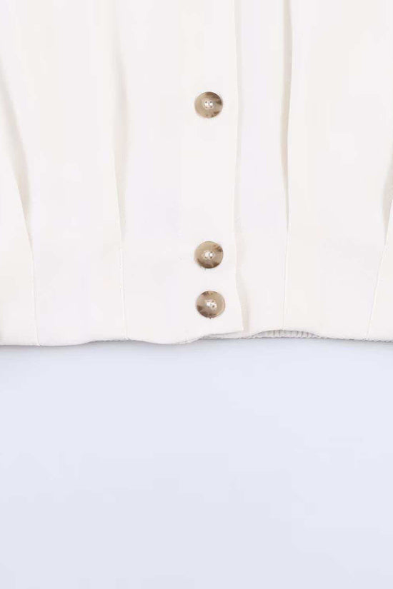 Buttoned Long Sleeve Shirt with Shoulder Details