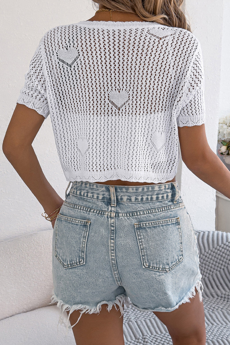 Cropped Tie-Front Knit Cardigan