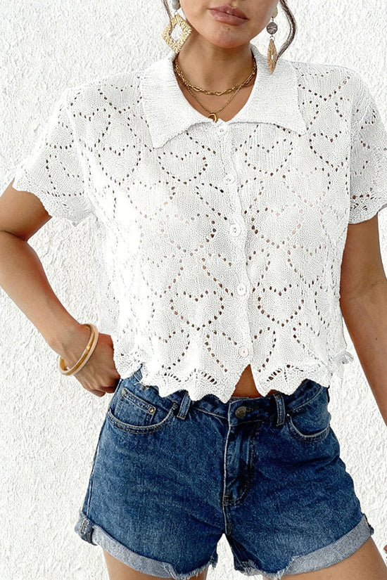 Chic Crochet Button-Up Cover-Up