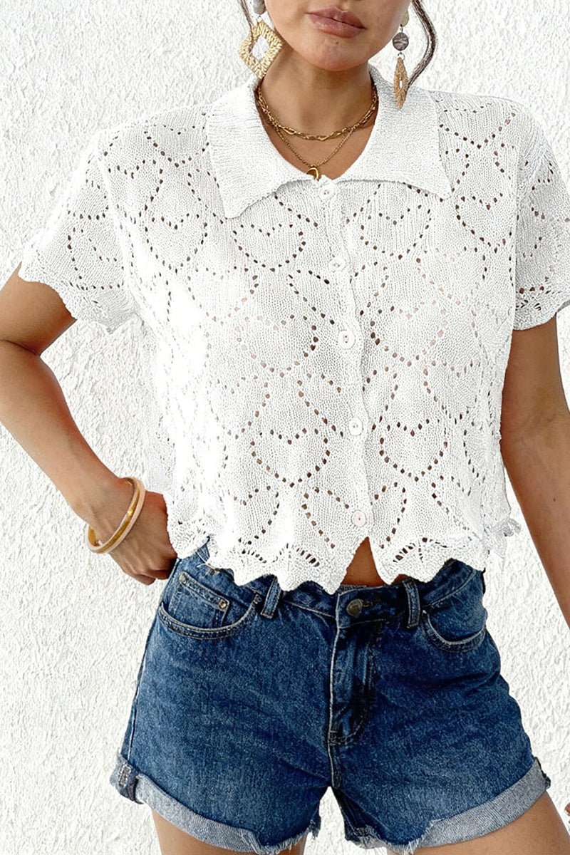 Chic Crochet Button-Up Cover-Up