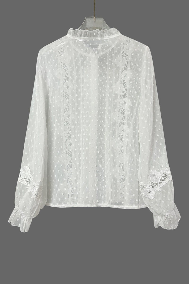 Elegant Lace Trim Blouse
