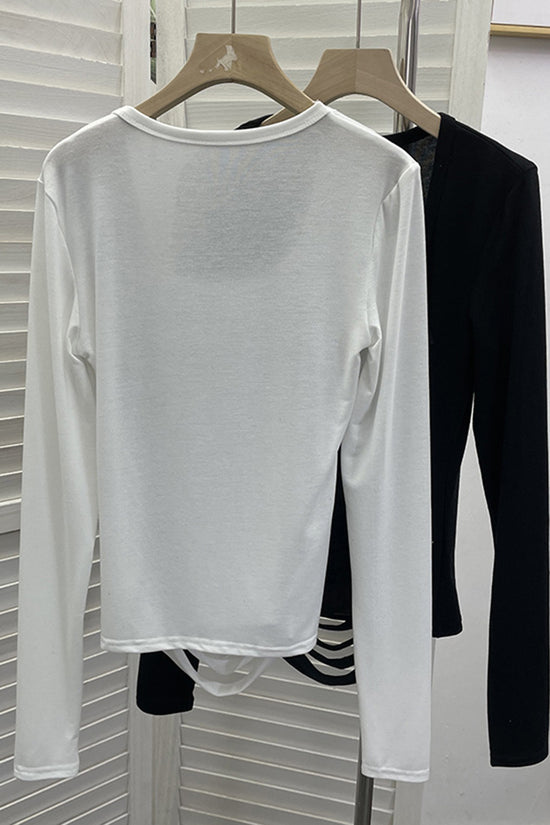 Cutout Design Long Sleeve T-Shirt