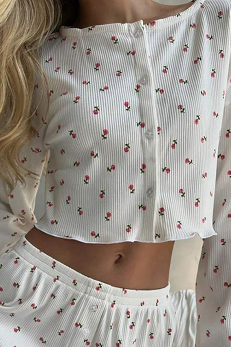 Cherry Blossom Long Sleeve Pajama Set