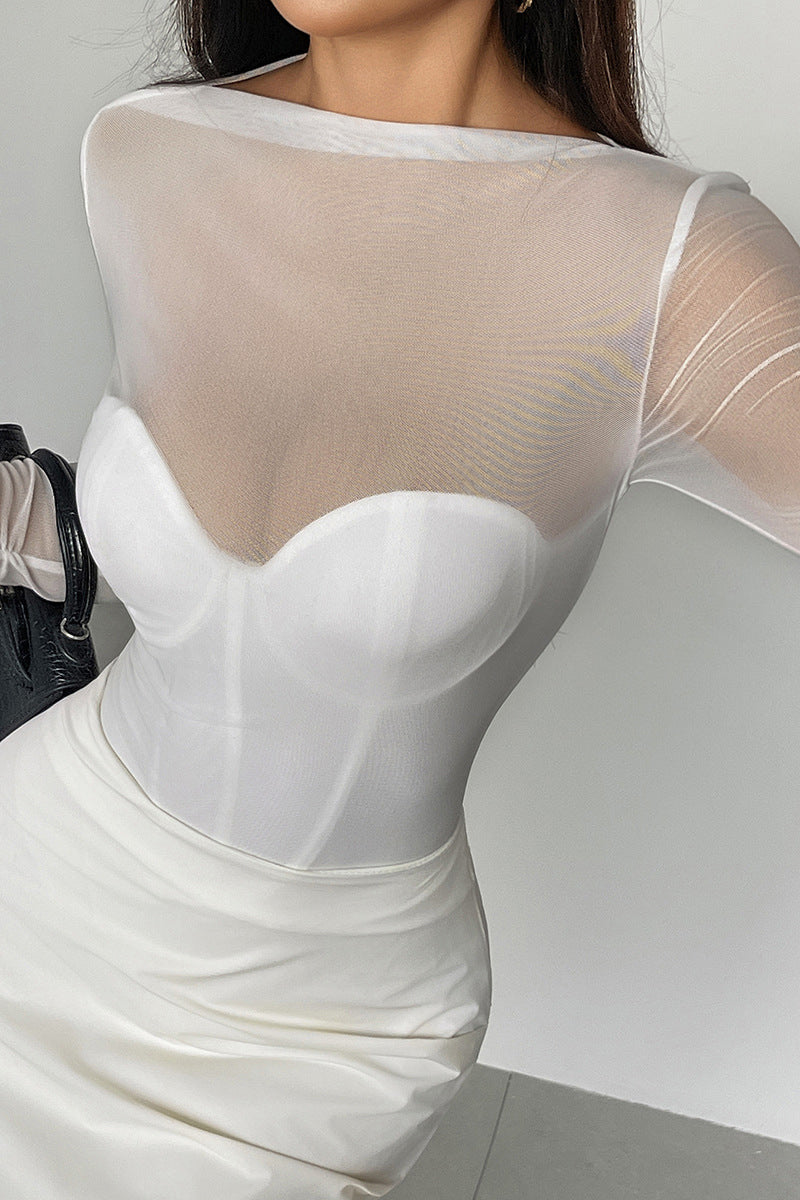 Sheer Long Sleeve Bodysuit