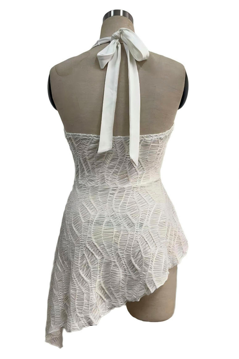 Halter Neck Tie-Front Sleeveless Dress