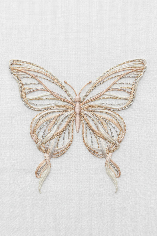 Golden Butterfly Embroidered T-Shirt