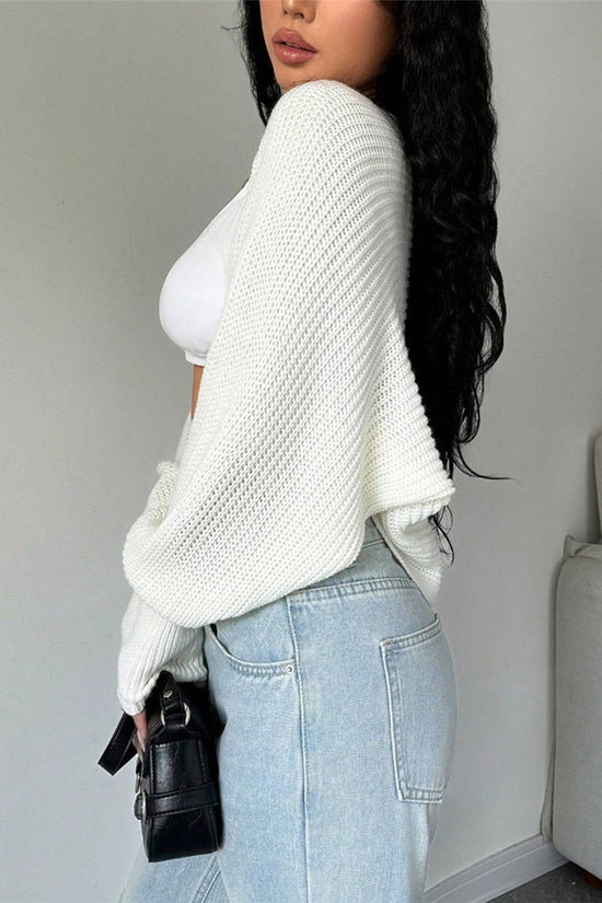 Cozy Open Front Cardigan Shrug