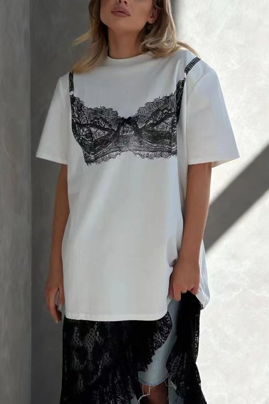 Chic Lace Graphic T-Shirt