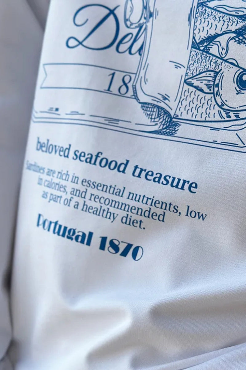 Graphic Sardine Print Long Sleeve T-Shirt