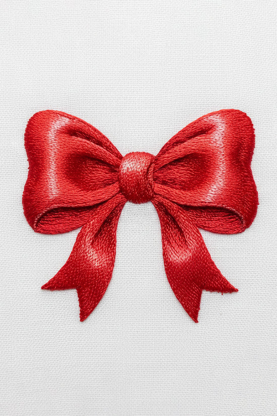 Red Bow Embroidered T-Shirt