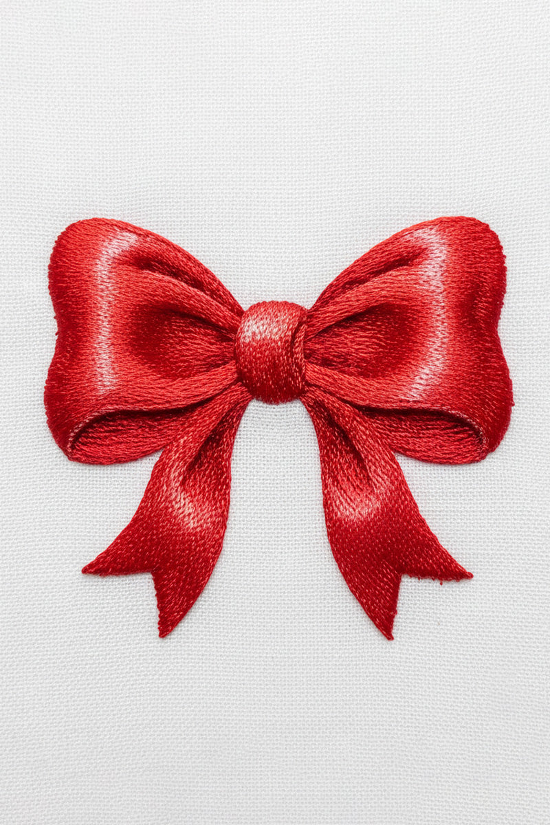 Red Bow Embroidered T-Shirt